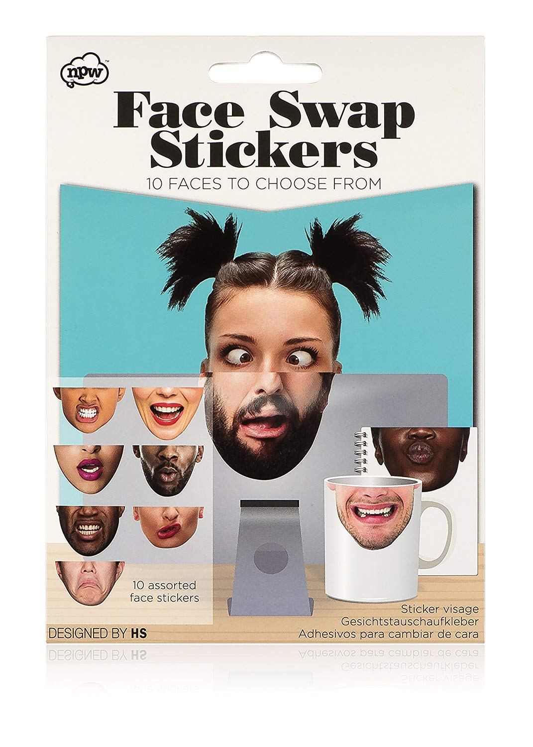 NPW Funny Face Mask Stickers – Face Swap Pack of 10 – TopToy