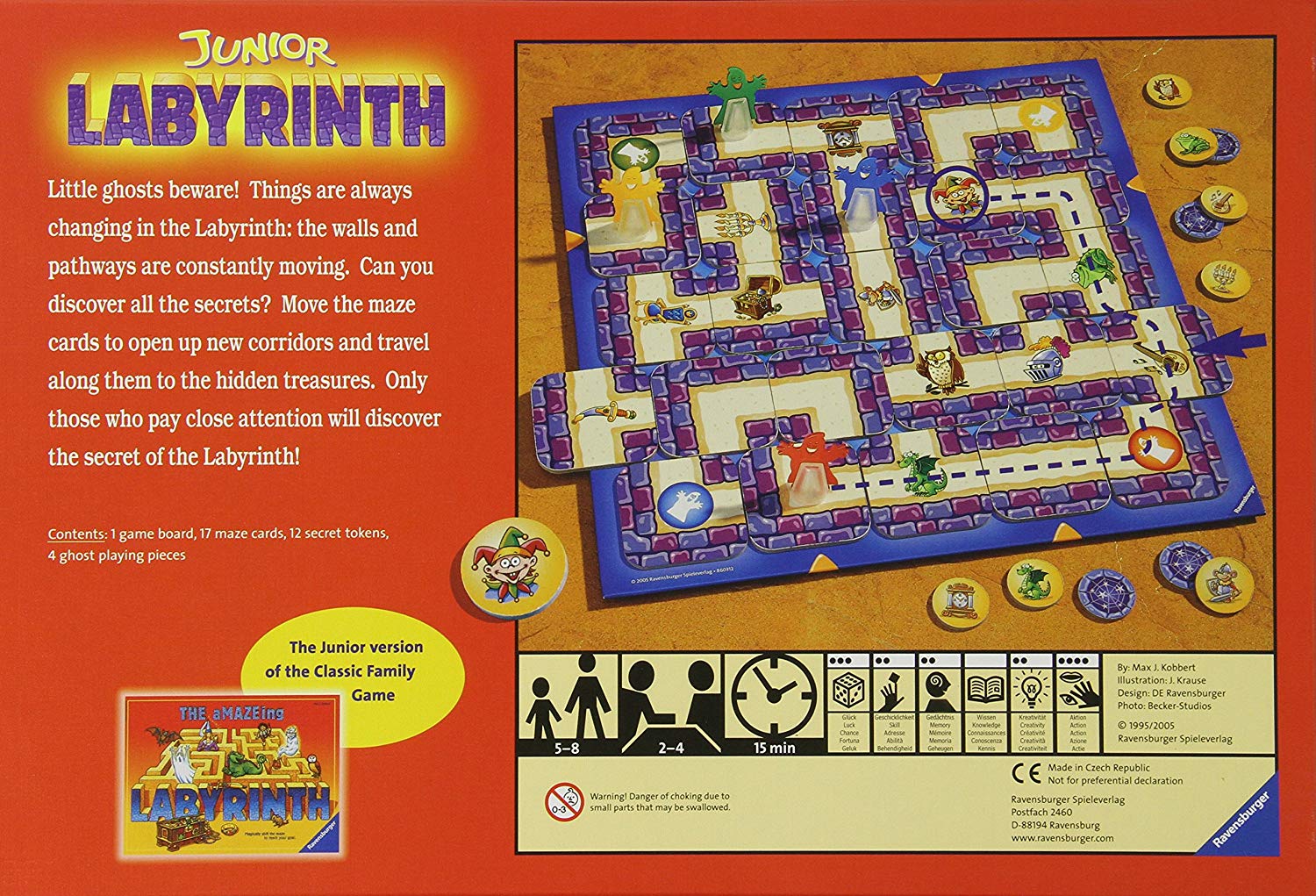 Ravensburger Labyrinth Junior Moving Maze Game Family Board Game For