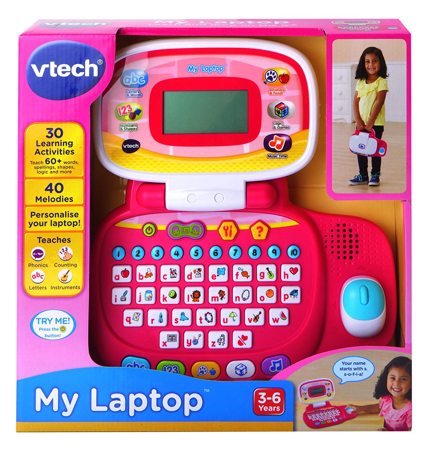 Details about   vTech Pre-School My Laptop Pink includes Workbook & 30 Educational Activities 