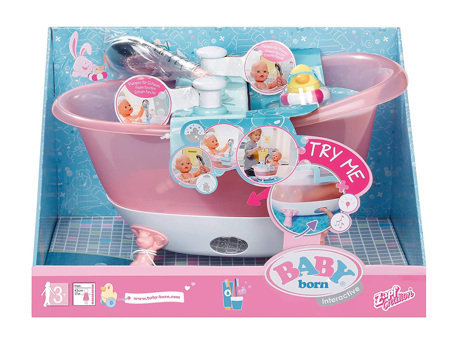 Baby Born 30877 Interactive Bath with Shower Head (Random Model) TopToy
