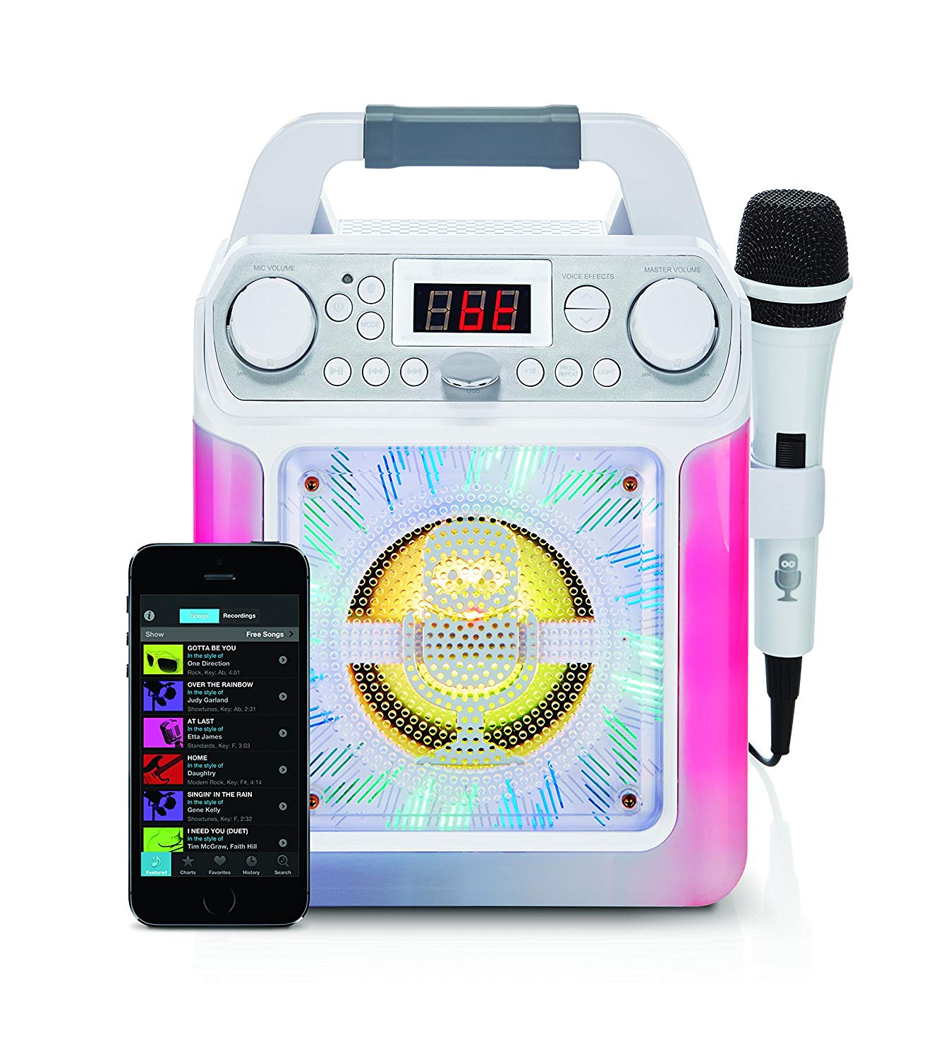 Singing Machine SML650W Bluetooth Karaoke Machine with voice changer