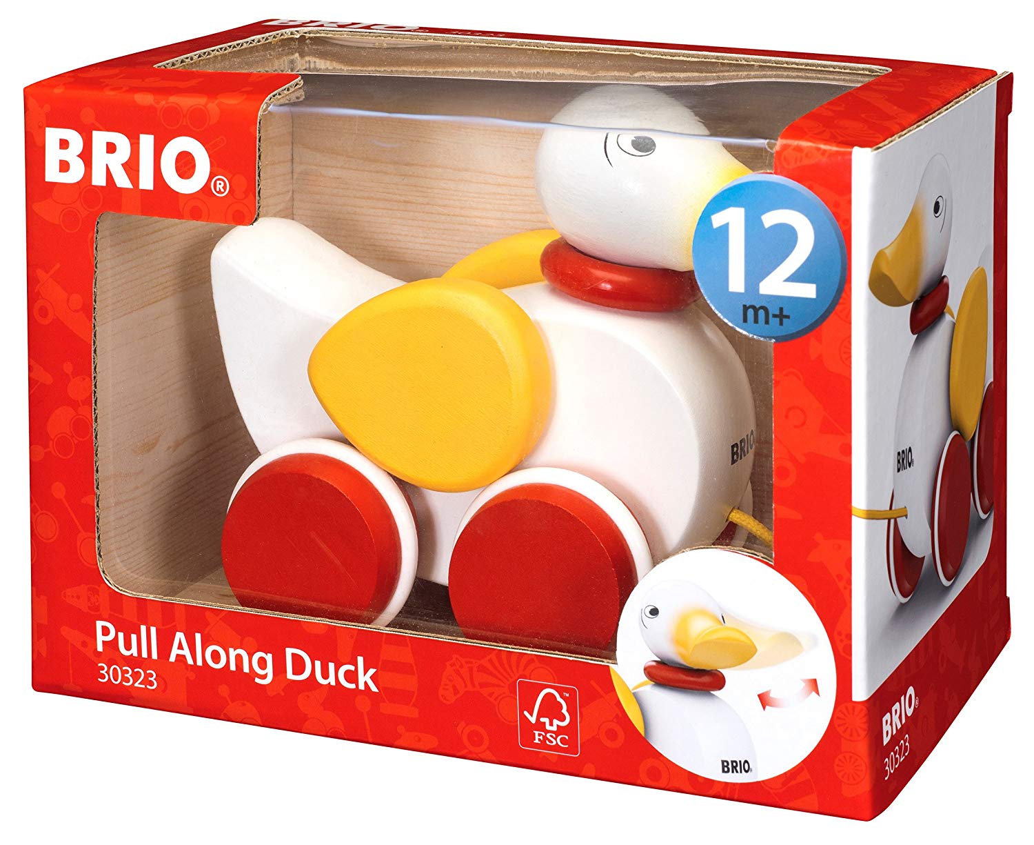 BRIO Duck Pull Along Toddler Toys for Ages 12 Months Up (Kids 1 Year Old) - Image 2