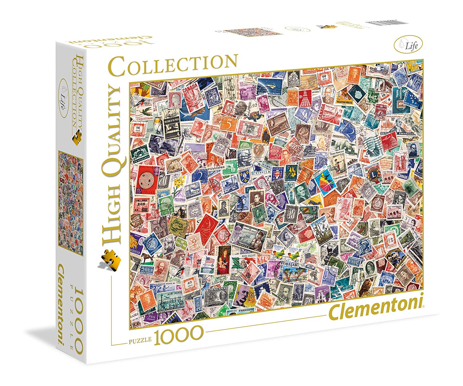CLEMENTONI HIGH QUALITY COLLECTION JIGSAW PUZZLE STAMPS 1000 PCS #39387 