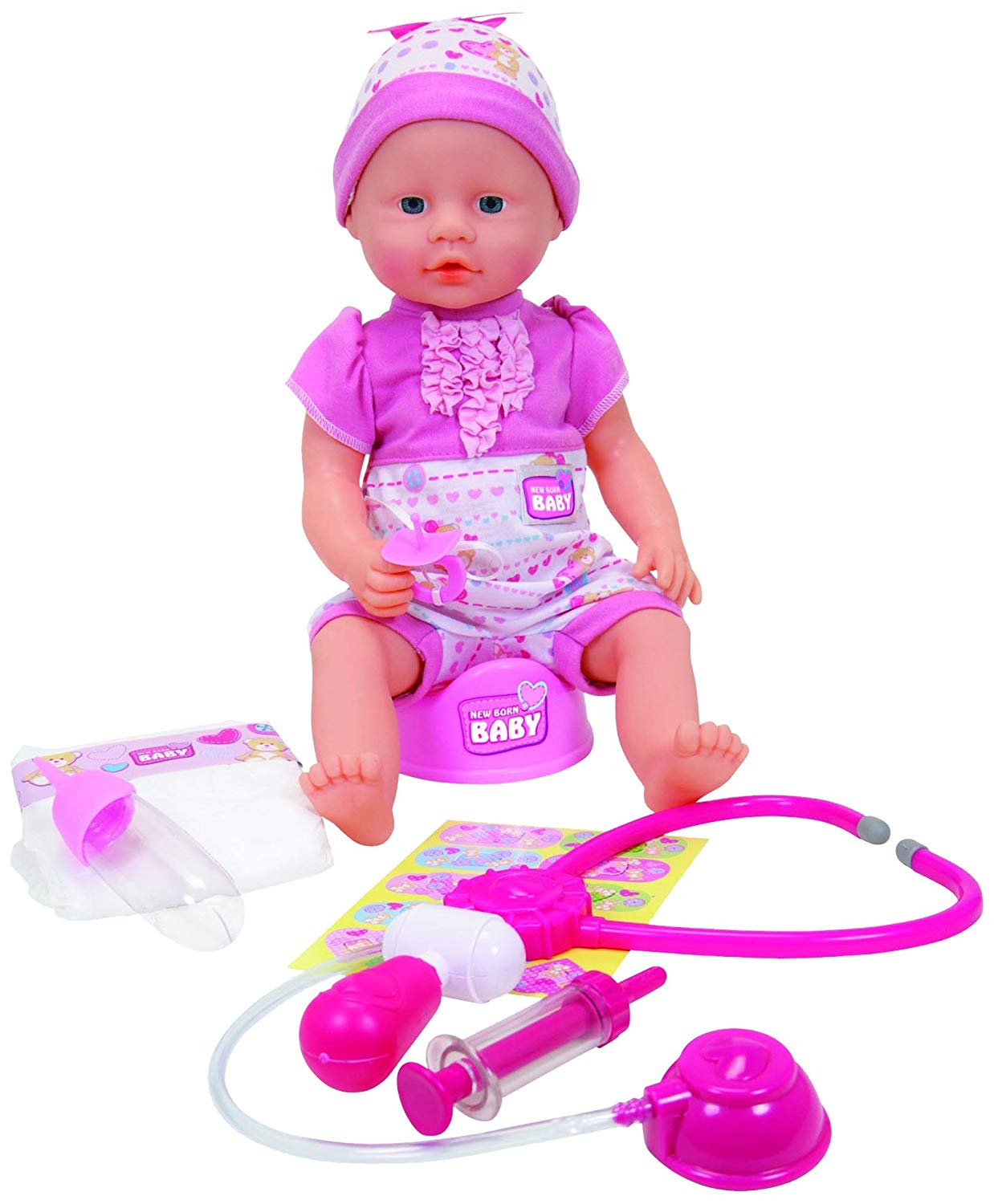 Trillen abces Knooppunt Simba 105032355 New Born Baby with Doctor Accessories, Full Vinyl Doll with  Drinking and Wet Function and Many Accessories, Stethoscope with Sound  Function, 38 cm, from 3 Years – TopToy