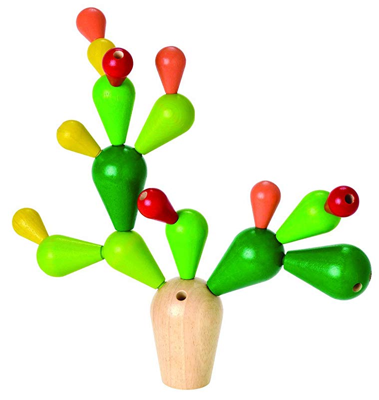 wooden balancing cactus