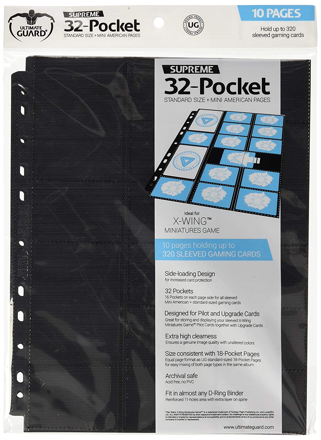 Ultimate UGD010495 Guard 32-Pocket "Mini American" Pages (10-Pages, Standard, Black)