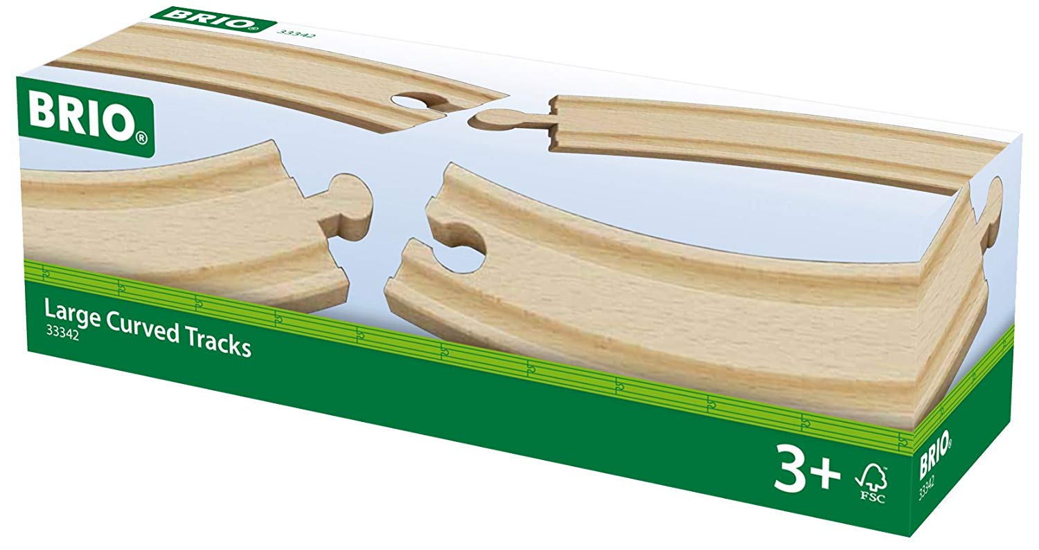 BRIO World - Large Curved Wooden Train Track for Kids Age 3 Years Up -  Compatible with all BRIO Railway Sets & Accessories