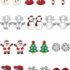 12 Pairs Christmas Stud Earring Drop Dangle Earrings Set