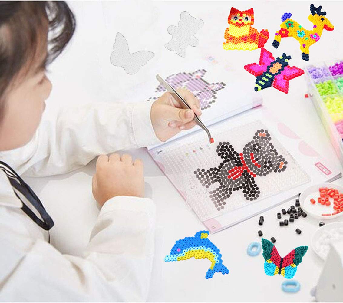 5mm Fuse Beads Pegboards, Dolphin Fish Shark Seahorse Shape for Kids Craft