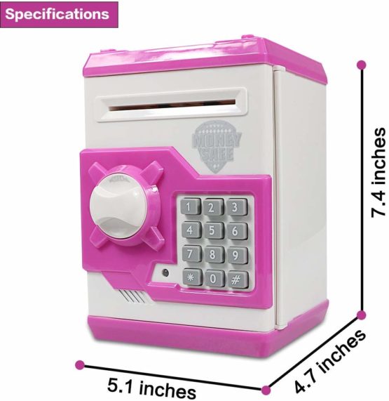 HUSAN Electronic Piggy Bank Code Lock for Kids Baby Toy, Mini ATM Safe