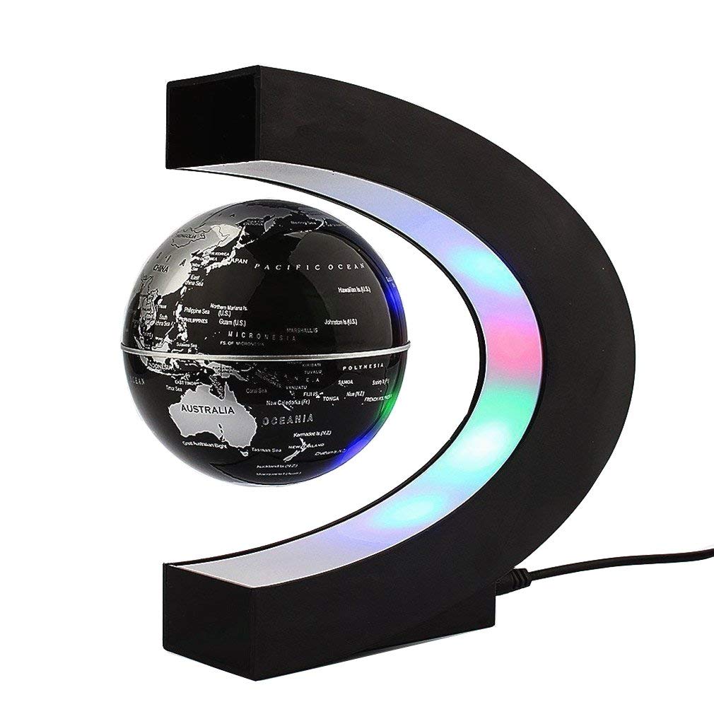 Newooe Floating Globe with LED Lights C Shape Levitation