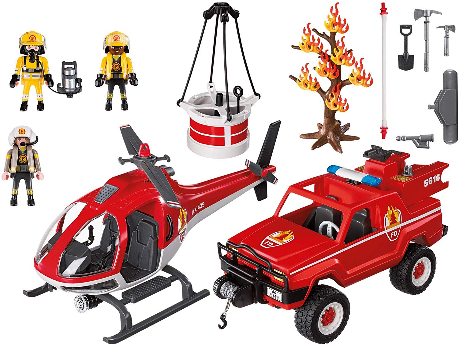 Playmobil 43729241 Fire Brigade Forest Fire Insert Toy Figures Set ...