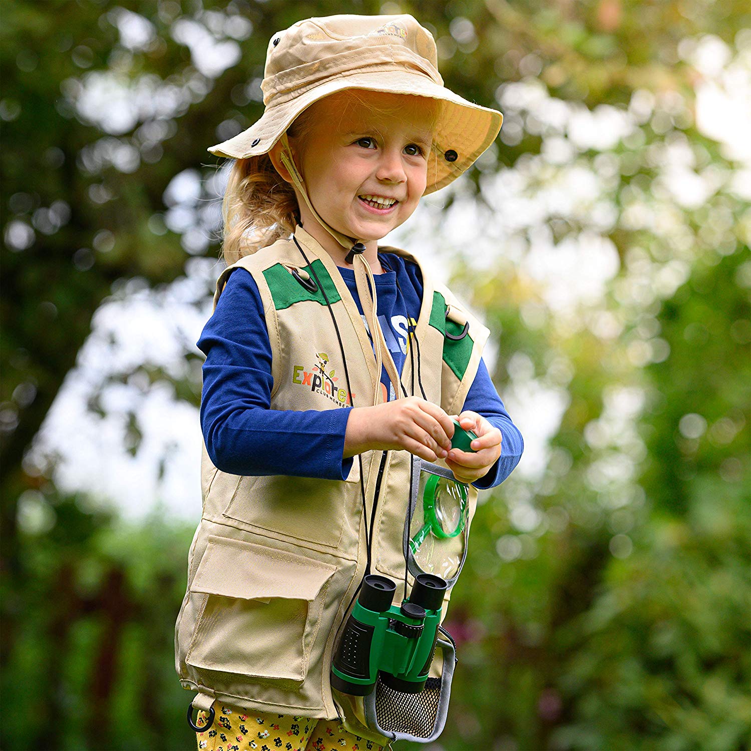 Cheerful Children Toys Kids Explorer Kit Bug Hunting Kit Explorer Costume  includes Explorer Hat Cargo Vest for 3-7 year old boys girls Outdoor 