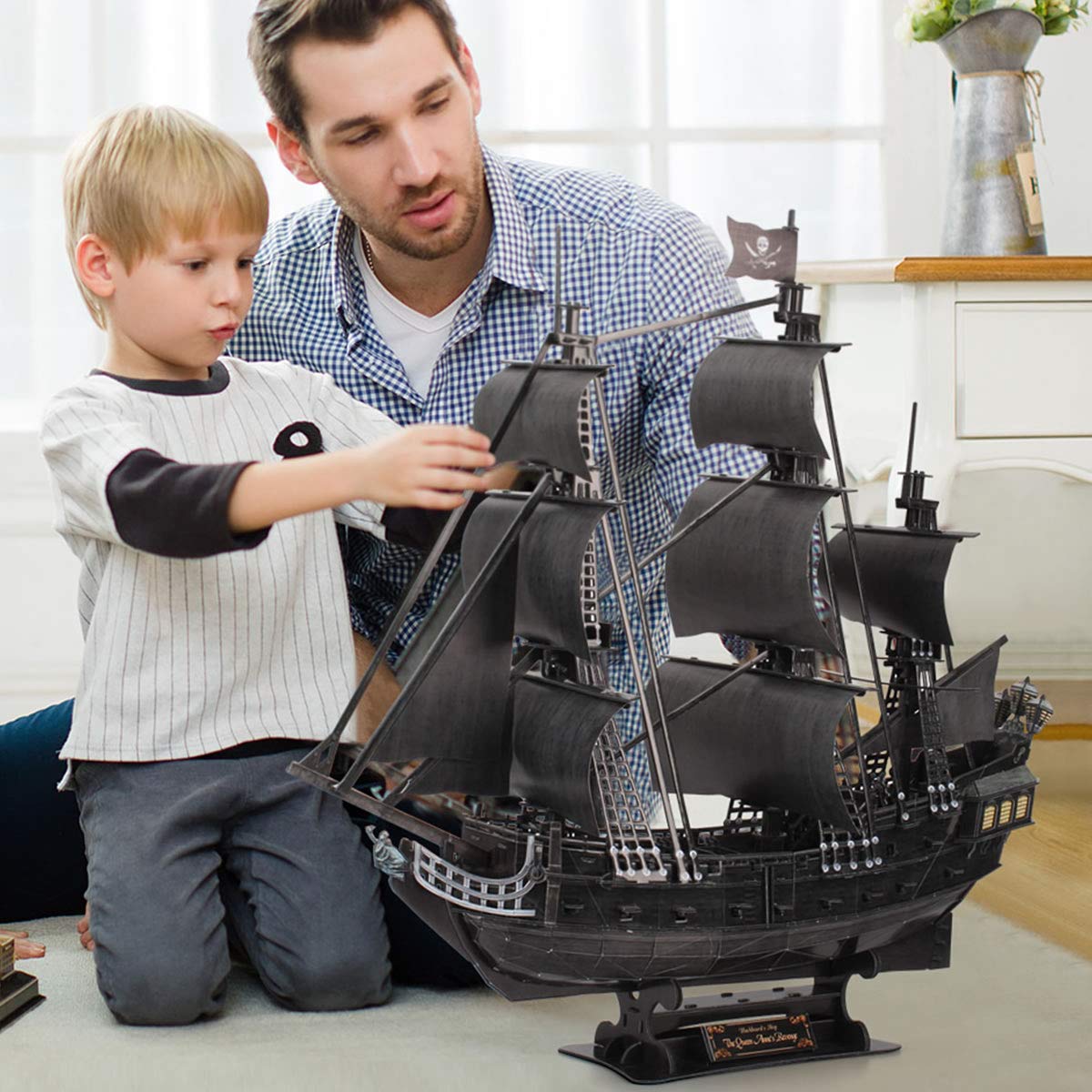 CubicFun 3D Puzzle Pirate Ship and Sailboat Vessel Black Pearl Highly Difficult 