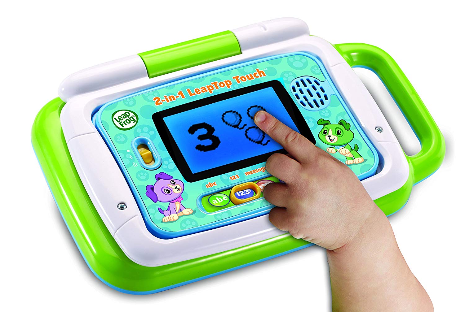 LeapFrog 2 in 1 LeapTop Touch Laptop, Green, Learning Tablet for Kids