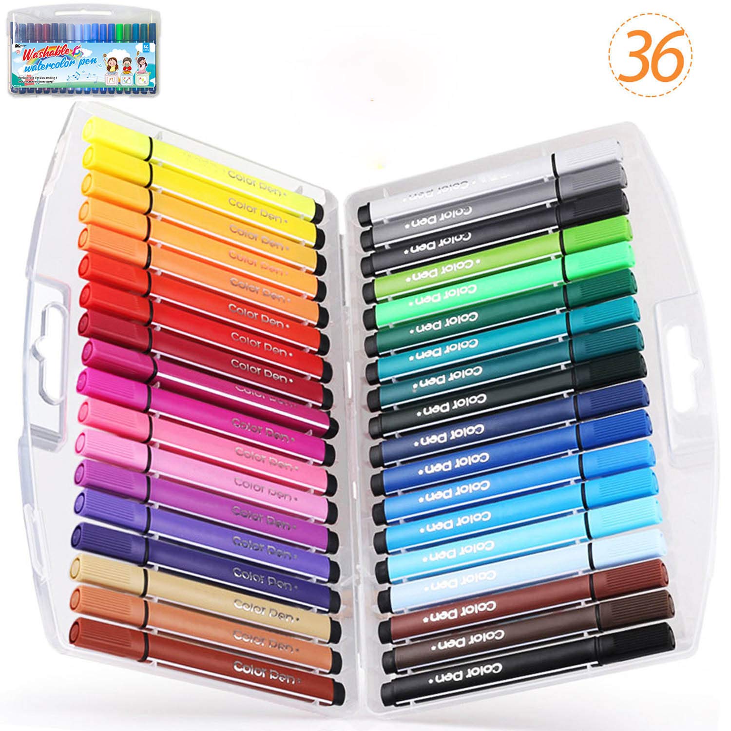 Felt Tip Pens, 35 Colored Fine Point Felt Pen with Fiber Tip, Water-Based  Ink, P 711181367232