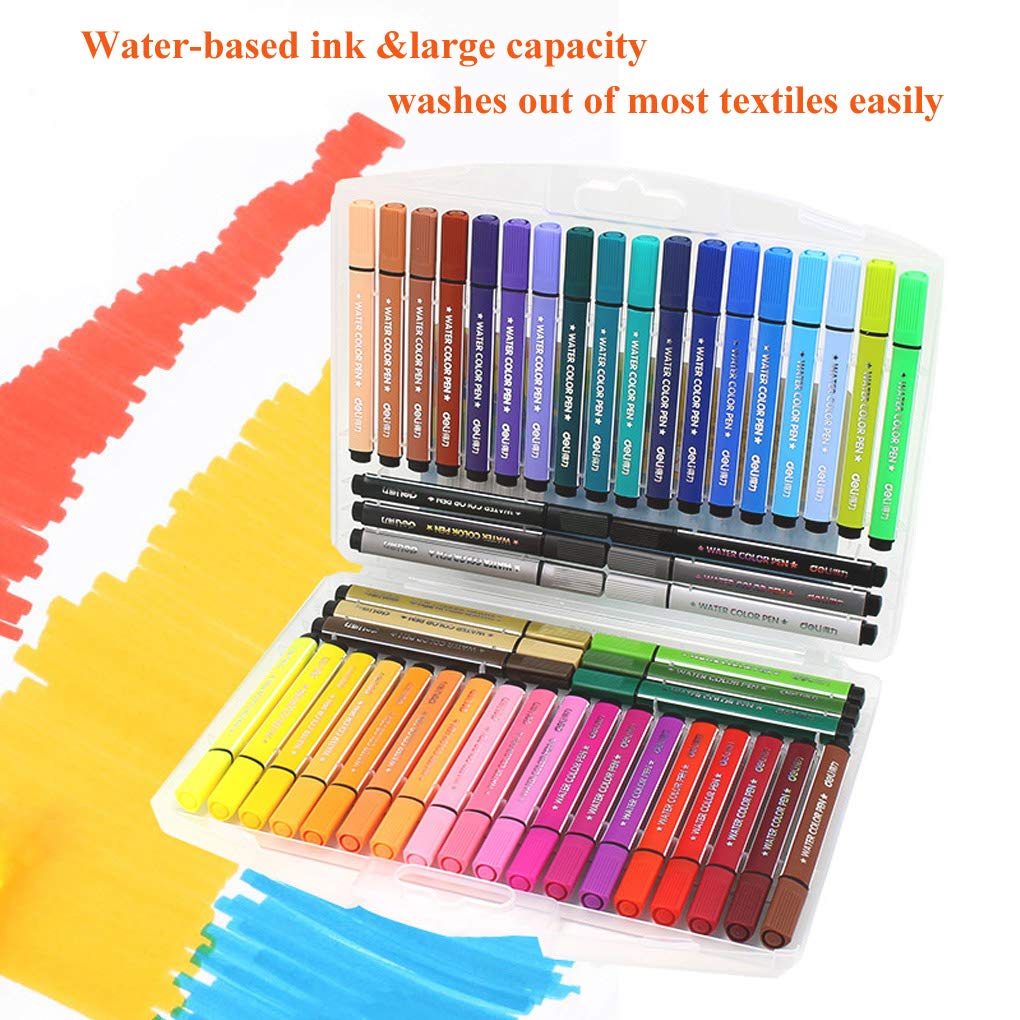 Felt Tip Pens, 35 Colored Fine Point Felt Pen with Fiber Tip, Water-Based  Ink, P 711181367232