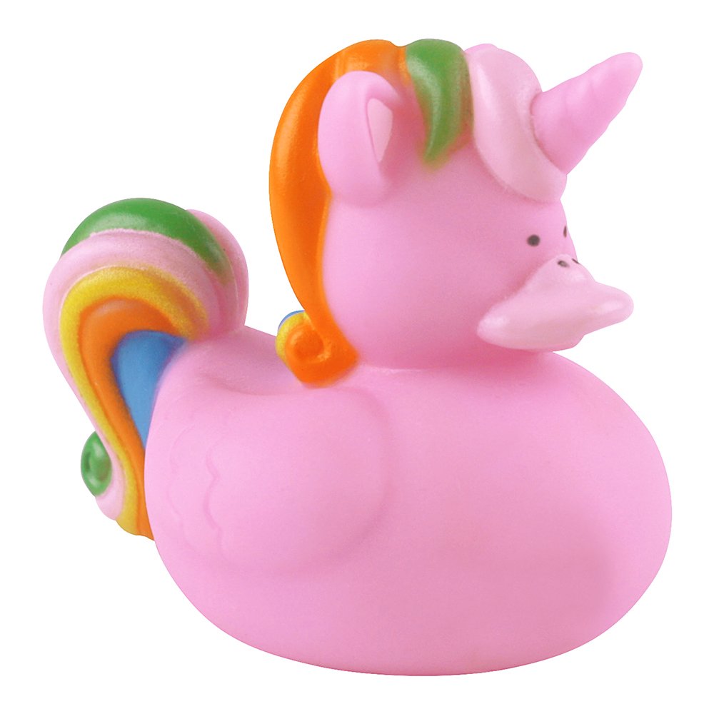 eBuyGB Unicorn Rubber Ducks Kids Bath Water Splash Toy, Pink, Pack of 4