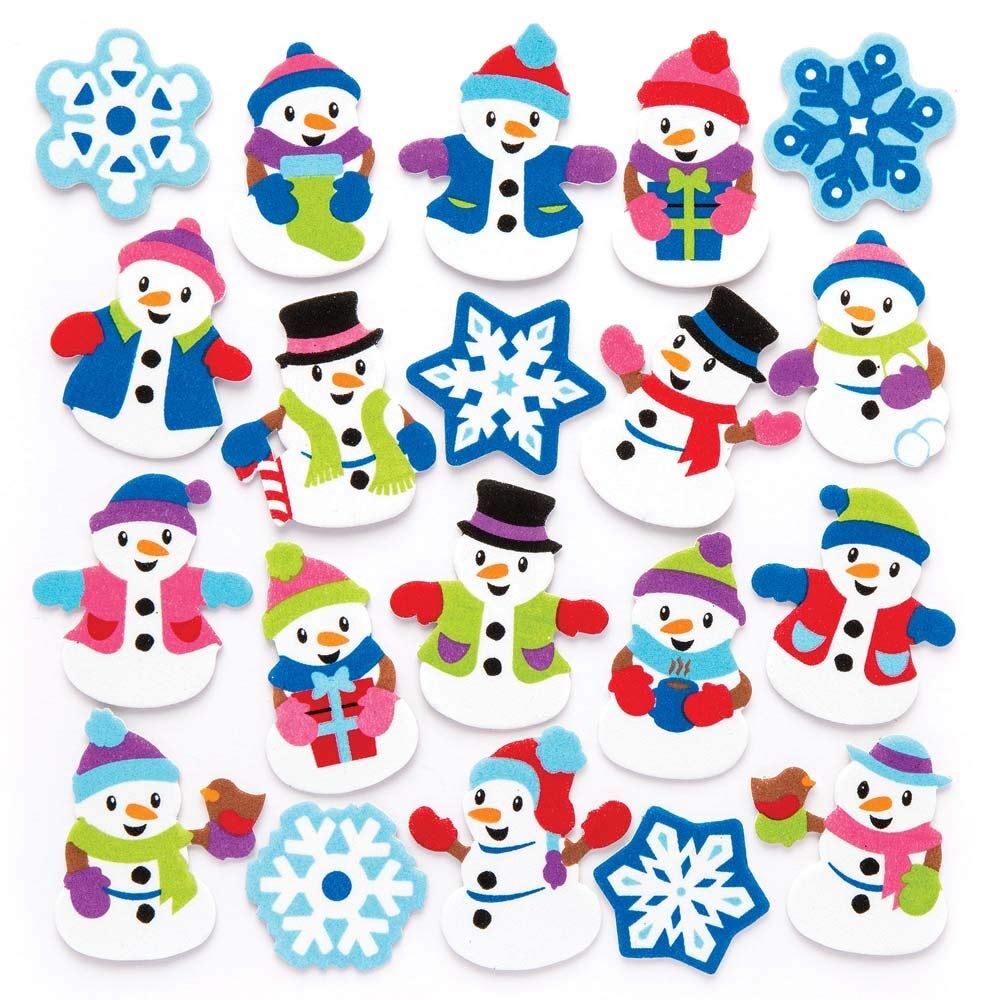 Baker Ross AT190 Build A Snowman Kits - Pack of 4, Christmas Arts and Crafts for Kids, Assorted