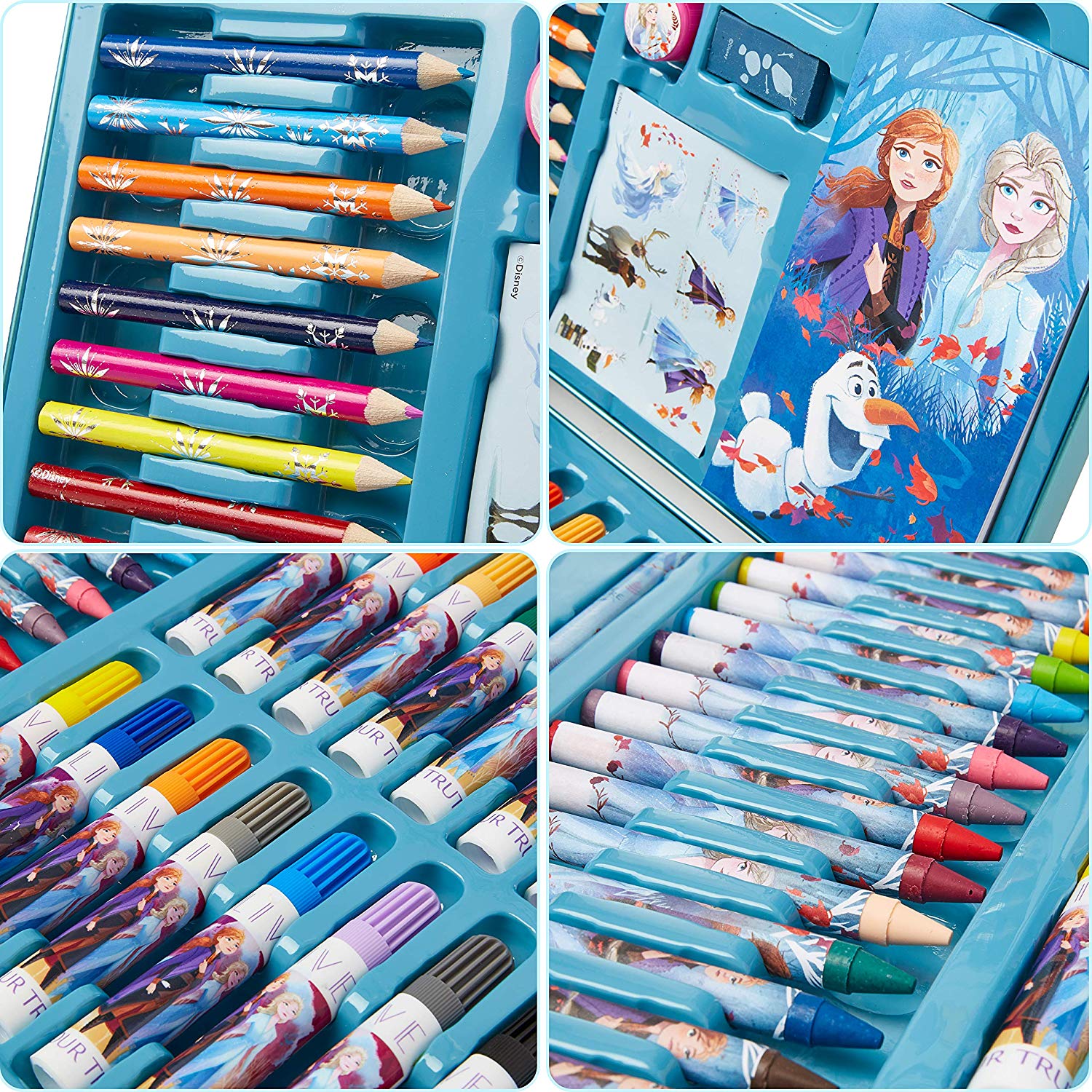 Disney Frozen Girls Art Kit with Carrying Tin Gel Pens Markers Stickers 200 PC by xpwholesale