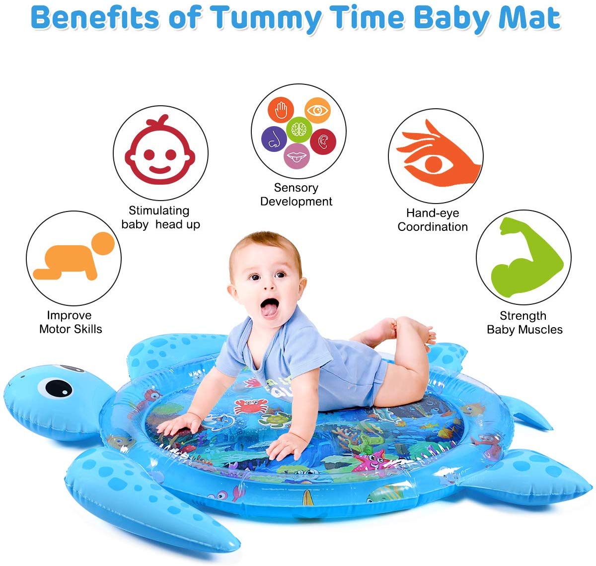 Tummy Time Water Mat Inflatable Baby Water Play Mat For Kids Perfect  Sensory Toys For Baby Early Development Activity Centers For Infants  Toddlers 3