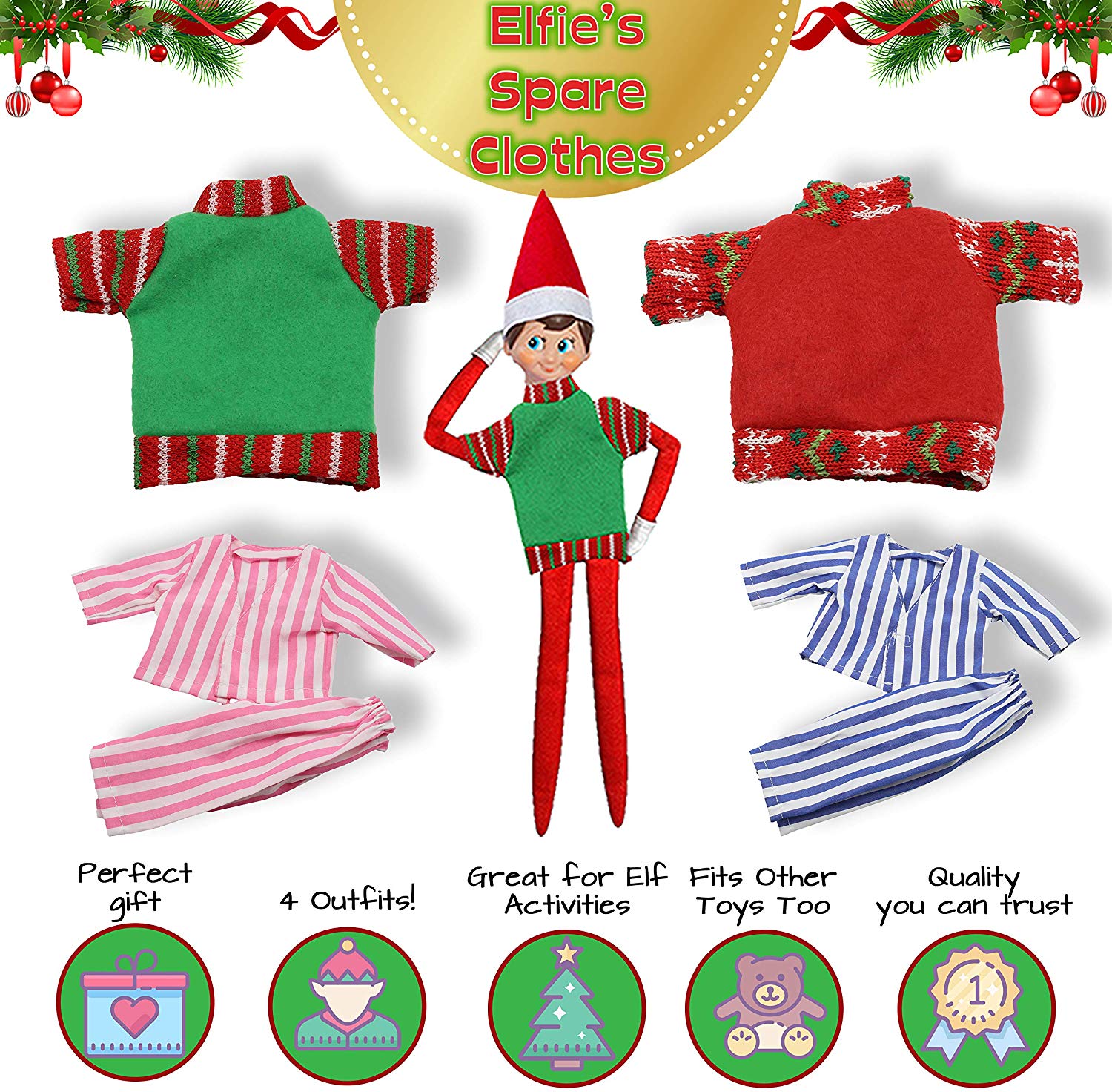 KreativeKraft Elf Accessories for Elves Behaving Naughtily Pack of 4