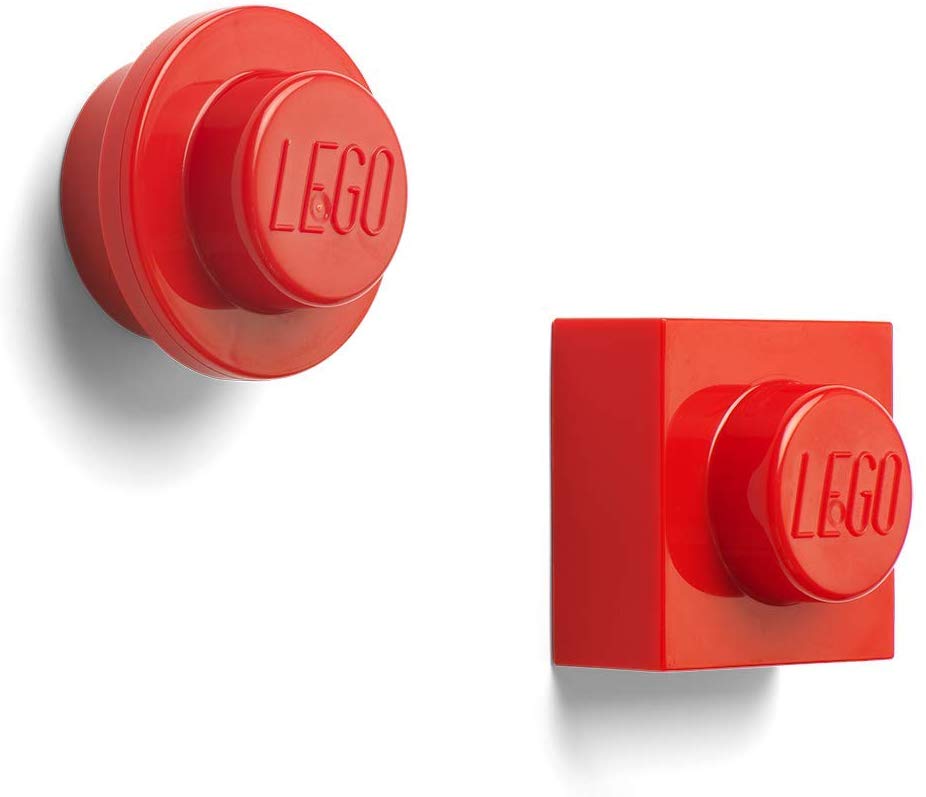 Room Copenhagen Lego Magnet Set Round and Square, Bright Red