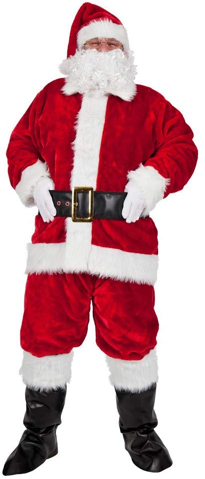 Wicked Costumes Male Regal Plush Professional 8pce Santa Outfit