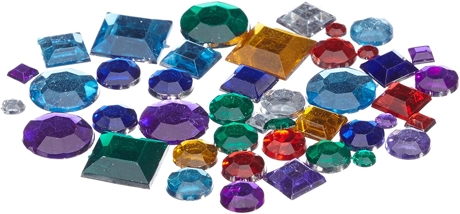 Folia 1240 Decorative Crystals Square and Round 800 Pcs, Assorted