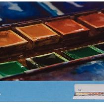 Van Gogh Artists Watercolour Paint 24 Half Pan Metal Box Set Inc Brush