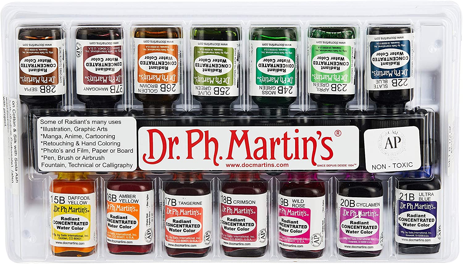 Dr. Ph. Martin's Radiant Concentrated Watercolor 0.5oz Amber Yellow