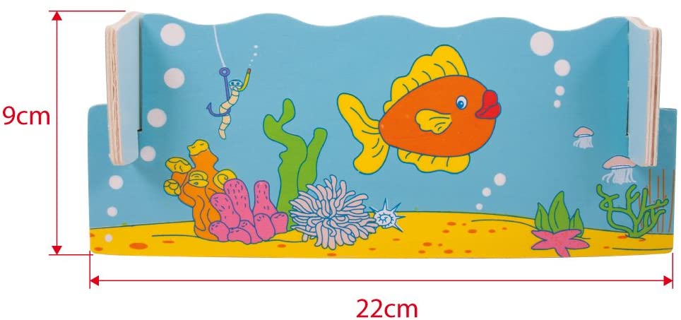 Bigjigs Toys Wooden Magnetic Fishing Game Set with Rod - Image 2