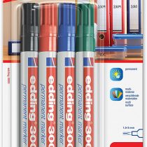 Edding 3000 permanent marker assorted, pack of 4