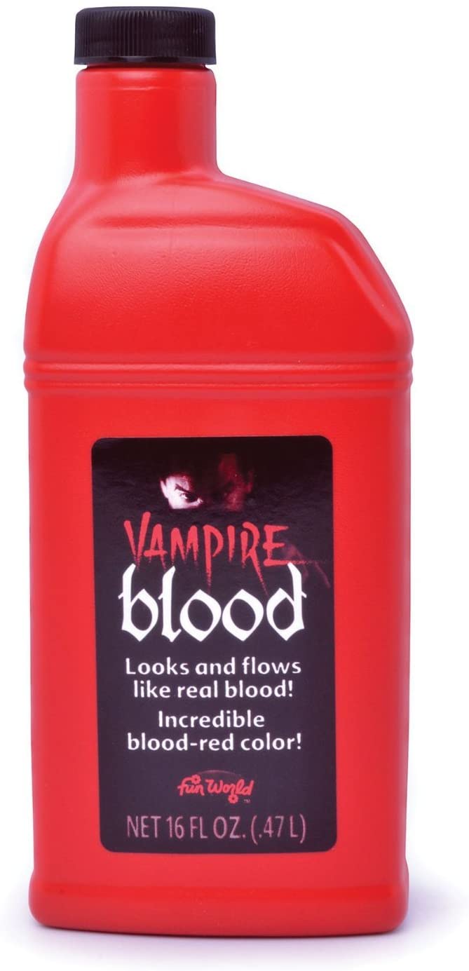 Bottle Of Fake Blood 0.47L Halloween Face & Body Kit Dracula Vampire