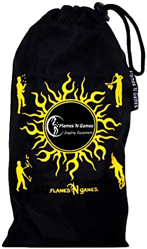 LEATHER by Flames N Games Juggling Balls Professional Juggling Balls Set of 3 +Fabric Travel Bag. Deluxe Black/Silver 3x Pro Juggling Balls