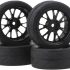 BQLZR Black Y shape Hub Wheel Rim & Tires 1:10 On-road Racing Car Pack Of 4
