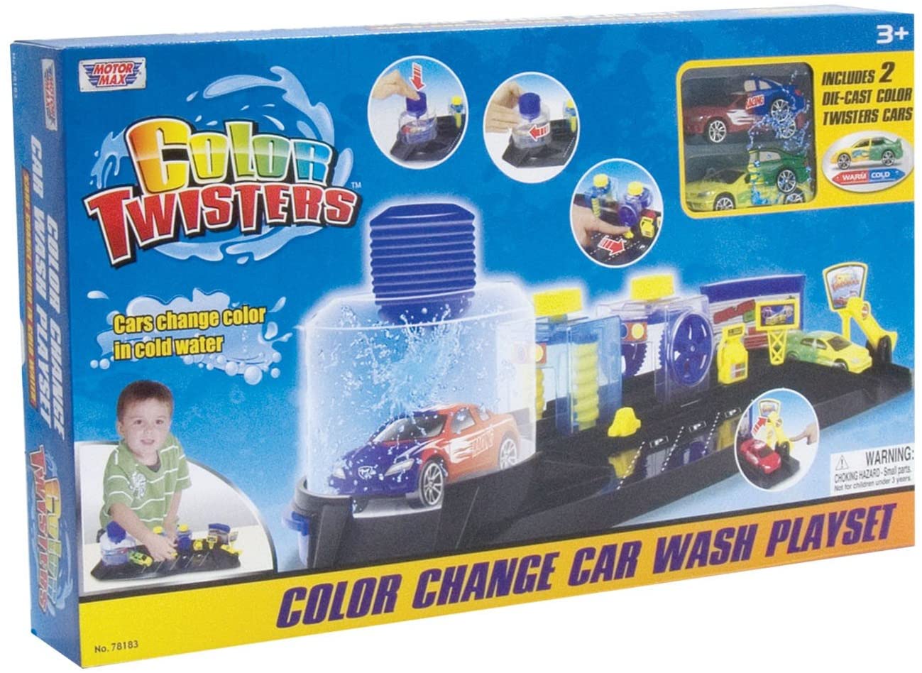 Motormax Twisters Colour Change Car Wash Playset TopToy