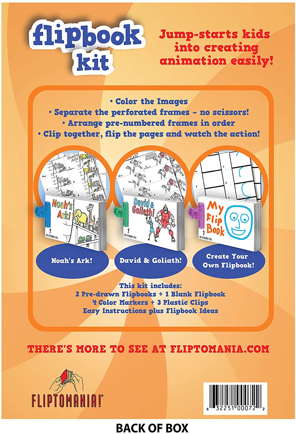 thumbnail image 2 of Fliptomania Flipbook Animation Kit: Noah's Ark, David & Goliath - TopToy 2 of 11