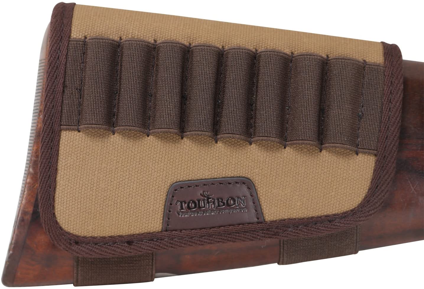 Universal Leather & Canvas Rifle/Shotgun Buttstock Shell Holder – Non-Slip, Padded