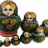 Winterworm&reg; Set of 10 Red Green Flowers Wooden Russian Nesting Dolls Matryoshka Russian Doll (Green)