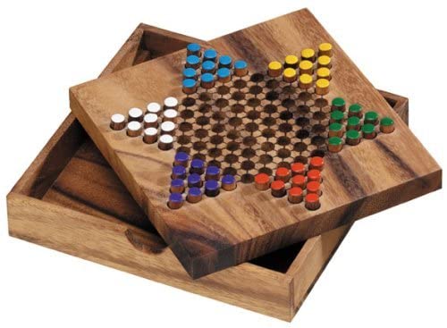 Logica Puzzles Art. Chinese Checkers - Board Game in Fine Wood - Strategic  Game Multiplayer - Travel Version