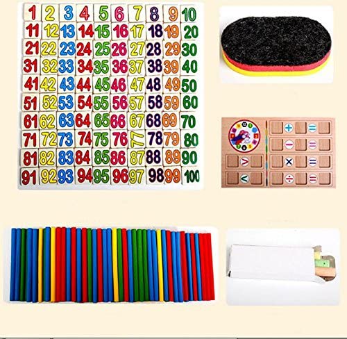 40PCS Wooden Number Sticks + 100PCS Bricks Blocks ...