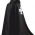 BLESSUME Meidieval Knights Cloak Black LARP Cape with White Cross