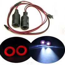 17mm 2 Leds Angel Eyes LED Light Headlights/Taillight for 1:10 RC Crawler Car (Red+White)