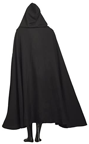 BLESSUME Meidieval Knights Cloak Black LARP Cape with White Cross - Image 4