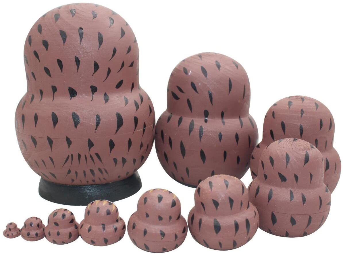 Winterworm 1 Set 10 Pcs Cute Owl Animal Theme Wooden Stacking Nativity Nesting Handmade Matryoshka Doll Kids Toy Gift - Image 3