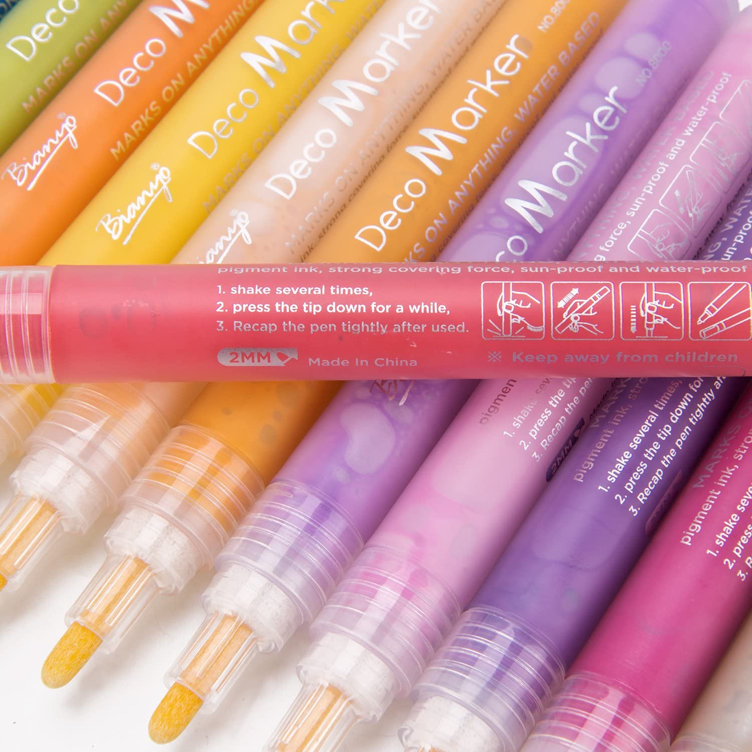 Bianyo Glass Paint Marker Pen Fine Tip Color Pen for Drawing on