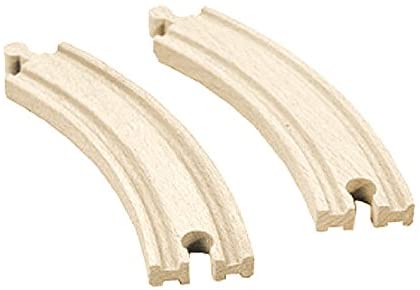 OrgMemory Wooden Train Track Set, Wooden Railway, Suspension Bridge, Viaduct Bridge, Cross Track, Curved Track and Stop Track Compatible with All Major Brands - Image 4