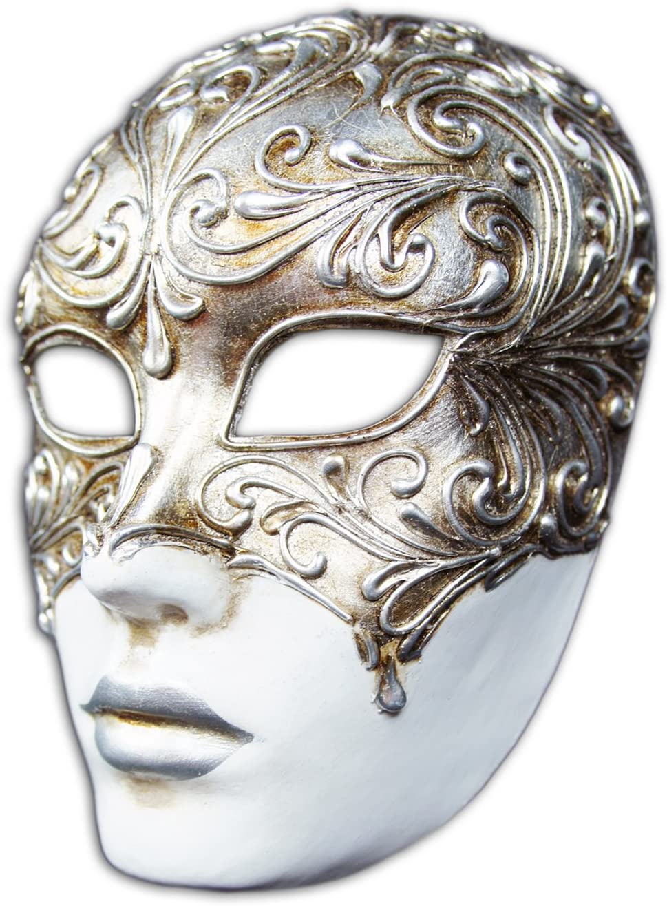 Venetian Full Face Mask Volto Mystery, 9inches x 6inches x 5inches ...