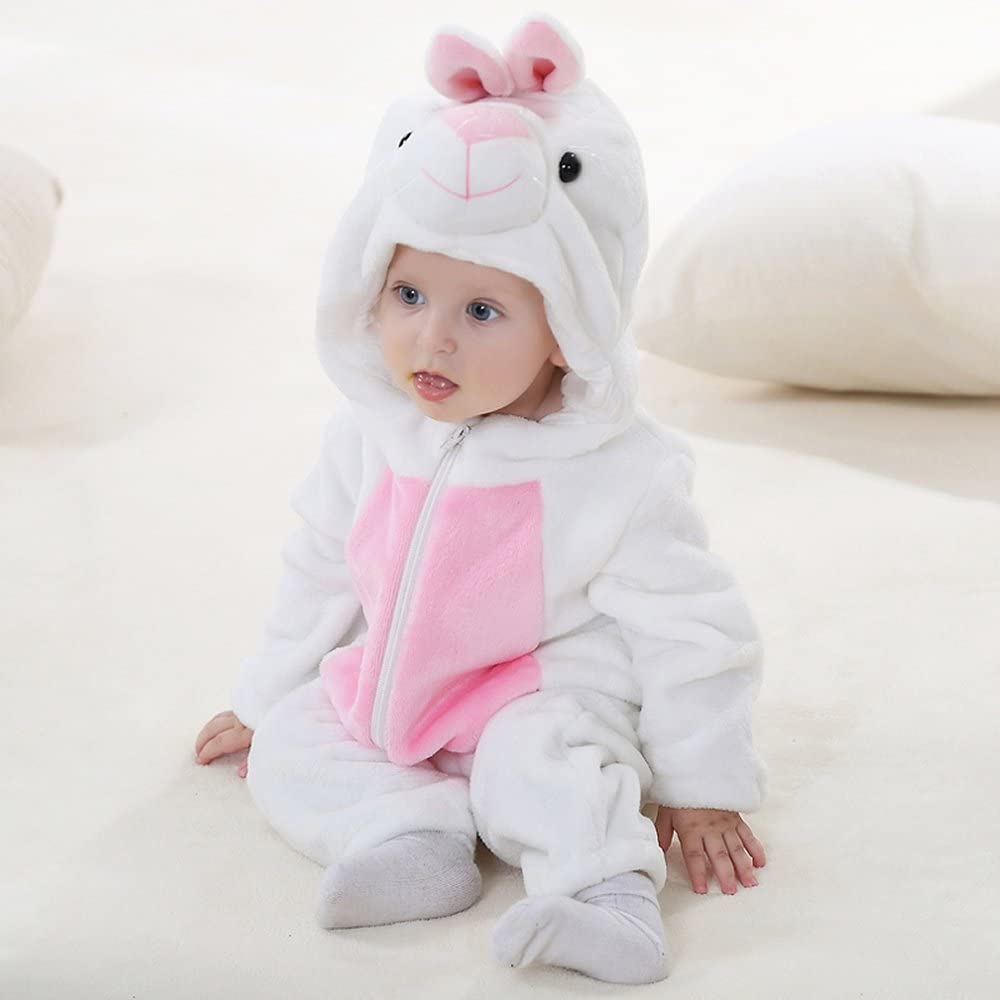 Soft Toddlers’ White Rabbit Pajamas Unisex Baby Cosplay Onesie Costume ...